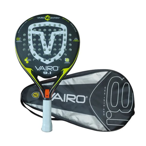 Tenis Raketleri 3K Karbon Fiber Padel Raket Eva Yumuşak Yüz Kürek Raket Çantası Kapak Ter Bandı Vairo 91 Kalın 38mm Ağırlık 375G 231031