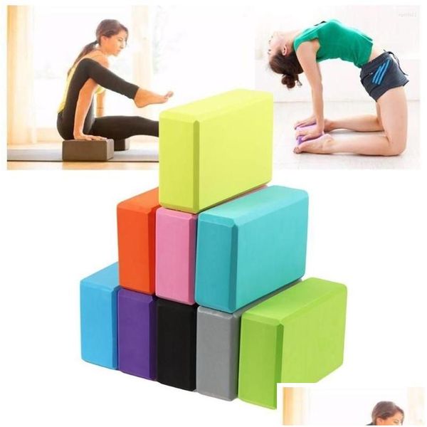 Blocos de yoga antiderrapante corpo sha treinamento de saúde esportes alongamento exercício pilates ginásio espuma equipamentos de fitness bloco tijolo gota entregar dhtb4