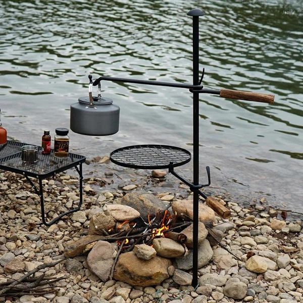Strumenti ShineTrip Supporto per barbecue all'aperto Piastra da campeggio fine Ferro da picnic Attrezzatura per pentole per griglia pieghevole portatile