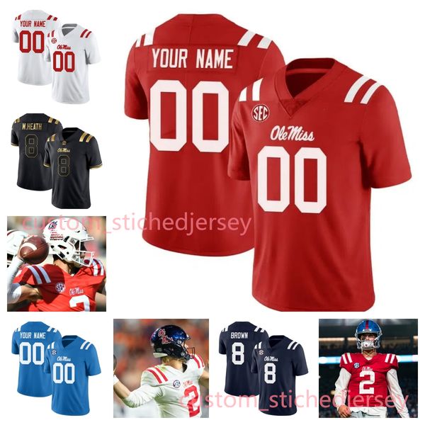 Ole Miss Football Jersey Demon Clowney Jonathan Mingo Tysheem Johnson Taylor Groves Jeremiah Dillon Jared Ivey Quinshon Judkins Dayton Wade Matt Corral Dk Metcalf