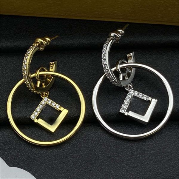 Designer elegante Frauen Ohr Hoop baumeln Luxus Gold Silber Kreis Anhänger Ohrring Schmuck für Frau Ohrreifen Ohrstecker Ornament mit Box