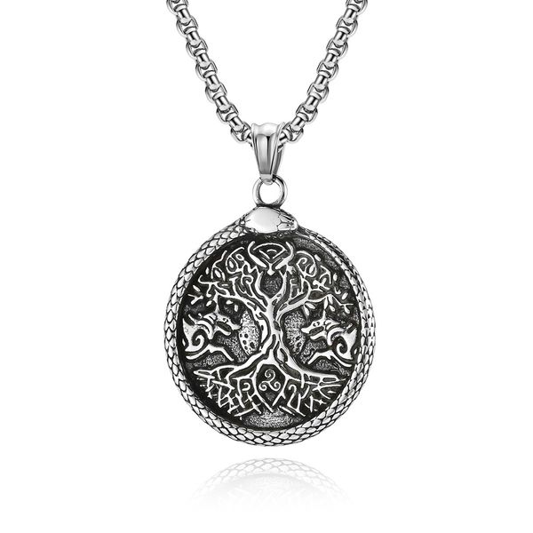 Ожерелье «Древо жизни» из нержавеющей стали, ожерелье с подвеской в виде генеалогического дерева, ювелирные изделия для женщин, мужские подарки