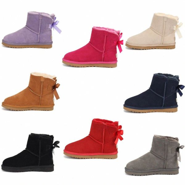 Классические австралийские зимние сапоги для девочек Uggile. Детская обувь с бантом. Дизайнерские зимние ботинки. Детская детская обувь. Теплые кроссовки для малышей. Молодежные Gs Infan H1ey #