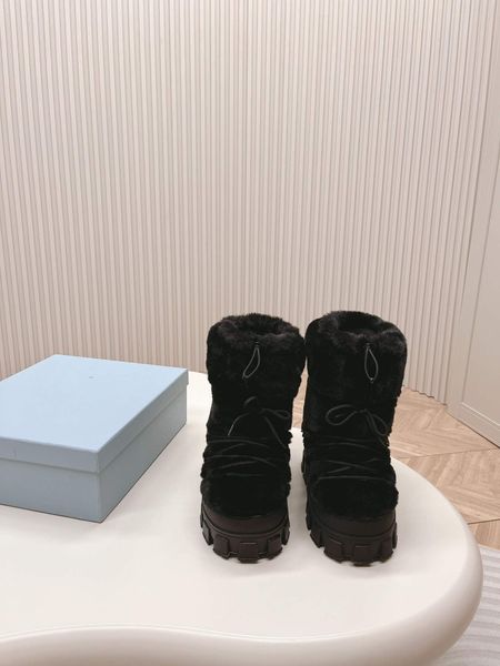 Bota de neve feminina moda clássica joelho tornozelo botas curtas botas térmicas femininas