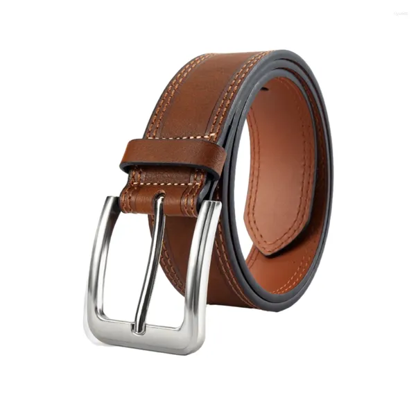 Cintos Soft Texture Men Belt para todas as tendências combinam com aparência elegante trançada estiramento casual fivela jeans