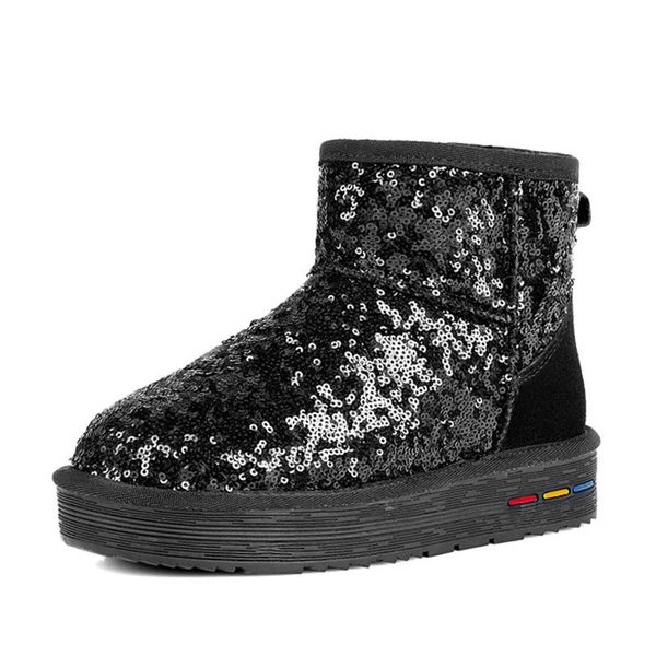 2024 botas femininas bota de neve preto azul clássico algodão botas curtas das senhoras botas gliter inverno sapatos quentes 36-40