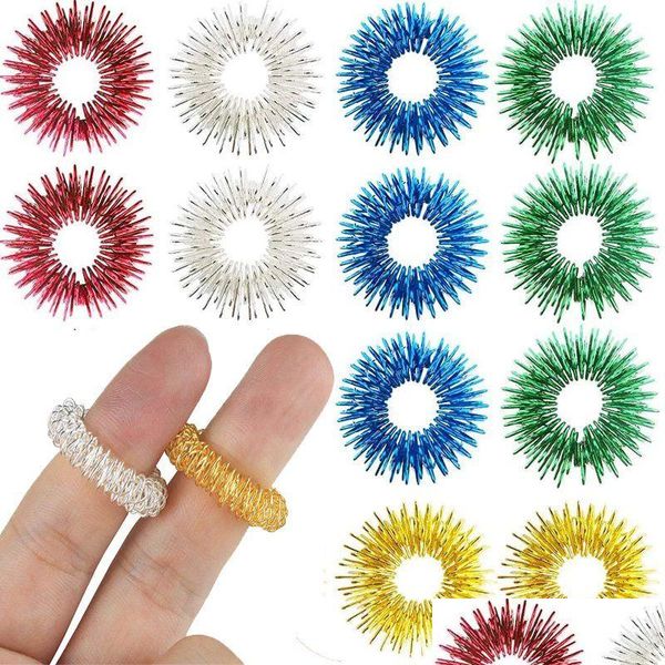 Dekompressionsspielzeug Spiky Sensory Ring Zappeln für Finger Mas Hand Akupressur Masr Relief Circation Ringe 0225 Drop Lieferung Spielzeug Geschenk Dh1Jf