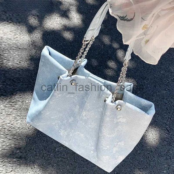 Umhängetaschen Blaue Damenhandtasche Süße Damen Einfache Seelentasche Große Kapazität Damenseifentaschecatlin_fashion_bags