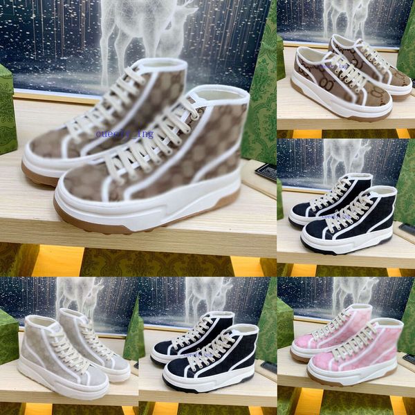 G vendendo sapatos de lona designer de luxo moda feminina letras impressas G-cor sapatos casuais U pó preto C alto-top baixo-top jogging e plataforma de caminhada 35-41