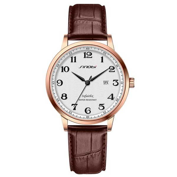Herrenuhren, hochwertige Luxus-Business-Armbanduhr mit einfachem Bambusgürtel und Kalender, wasserdichte Uhr