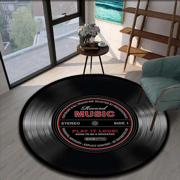 Tappeto Musica classica Disco in vinile Tappeto rotondo Tappeti per soggiorno Tappeti Tappetino antiscivolo Camera da letto Tapis 5 dimensioni Gioca 231030