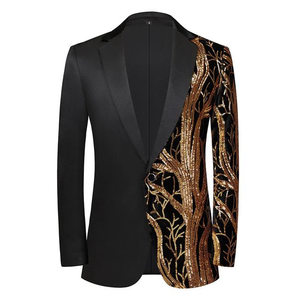 Abiti da uomo Blazer da uomo con paillettes ricamati Cappotto da uomo con brillantini brillanti Blazer Tuxedo Abiti da festa di nozze Costumi di scena Discoteca Prom Giacca da DJ 231030