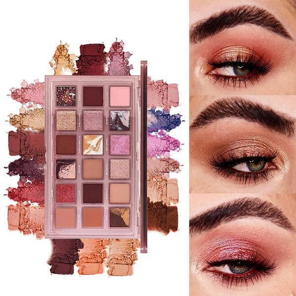 Sombra de olho Huda Naughty Nudes Palette 18 cores Shimmer Matte Metálico Longa Duração À Prova D 'Água Pigmento Maquiagem Paleta de Sombras 231031