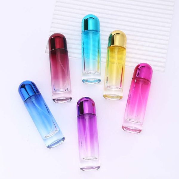 Bottiglie di profumo in vetro a forma di proiettile da 20 ml Ragazze Portatile colorato Atomizzatore Fragranza Moda Lady Spray Profumo Pompa Custodia Riutilizzabile Vuoto Confezione cosmetica da viaggio