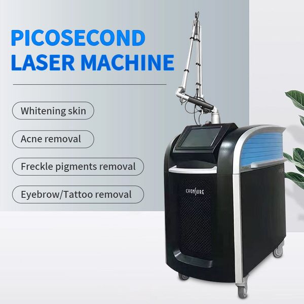 Promoção por atacado 1320 1064 532 755nm Removedor de tatuagem Pico-Laser Q-switched Nd Yag Laser Pigmento de sobrancelha Máquina de remoção de tatuagem Picosecond Lazer