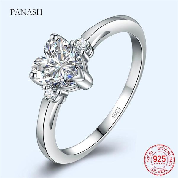 Bague Solitaire en forme de cœur Simple en argent Sterling 925, cadeau de mariage, bague de fiançailles, amour pour toujours, bijoux fins pour femmes, JZ006210F