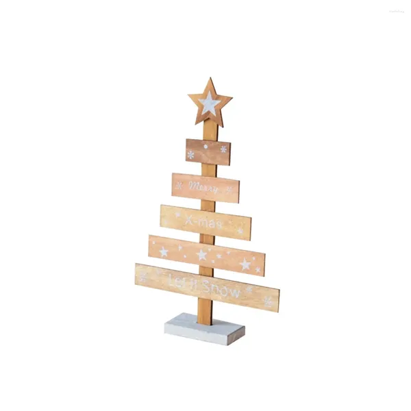 Weihnachtsdekoration, Holzbaum, festlicher Basteltisch, Schreibtisch, Weihnachtsgeschenk (ursprüngliche Holzfarbe)