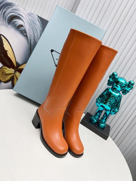 Pradity qualidade inverno plana topo do joelho botas altas mulheres sapatos de couro genuíno preto ocidental alto longo chelsea botas femininas ins marca