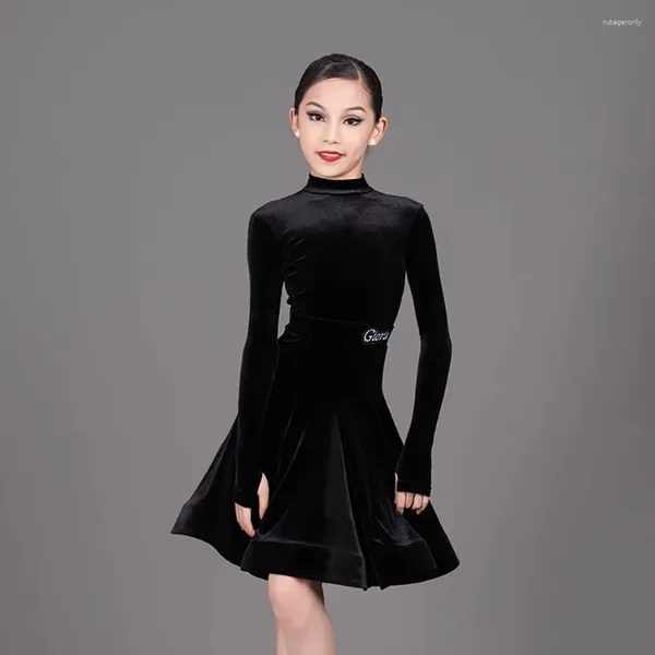 Bühne tragen High Neck Tops Lotus Rock Kinder Latin Dance Kleid Für Mädchen Leistung Ballsaal Tanzen Kostüm NY02 G3193