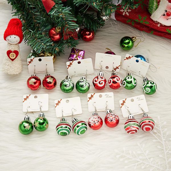 Висячая люстра, винтажные модные рождественские серьги Green Red Planet, женские серьги из смолы, популярные ювелирные изделия, рождественские подарки для семьи 231031