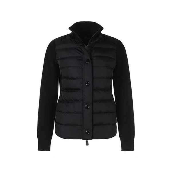 Designer de moda gola feminina jaqueta braço logotipo jaqueta de malha snap-fixador design jaqueta de malha inverno casaco quente tamanho S--242s