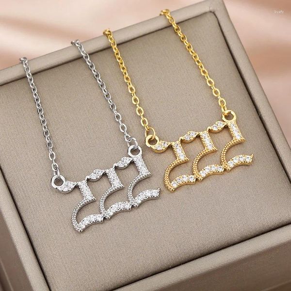 Anhänger Halsketten Gold Farbe Figur Für Frauen Mode Zirkon Glänzende Zahl Choker Hochzeit Schmuck Zubehör Geschenk