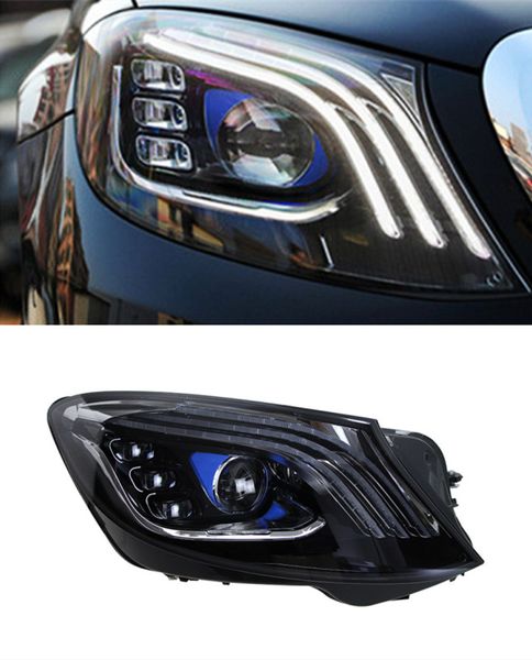 Benz s sınıfı için far W222 2014-20 17 Far Montajı Değiştirilmiş Maybach Style LED Işık Kılavuzu Gündüz Koşu Işığı