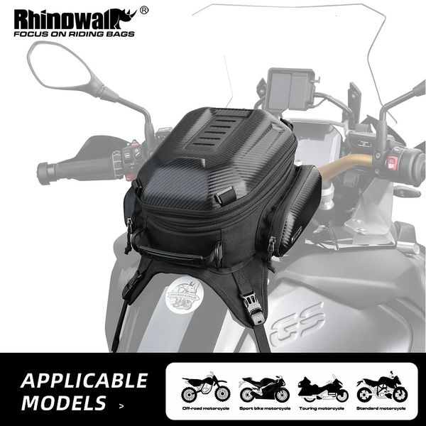 Packtaschen Taschen Rhinowalk Motorrad-Tankrucksack, universell wasserdicht, 15 l, 18 l, passend für die meisten Enduro Dual Sport Adv-Motorräder, EVA-Hartschalen-Rucksack 231030