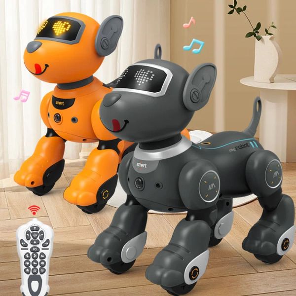 Animali RC elettrici Bambini Giocattolo RC 2 4G Telecomando Intelligente Robot Addestramento cani Prendere in giro Camminare Tocco Interazione Etc Acrobazie Animali elettronici 231030