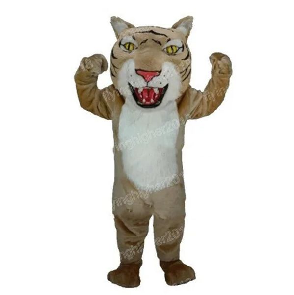 Halloween Tiger Maskottchen Kostüm Erwachsene Größe Cartoon Anime Thema Charakter Karneval Männer Frauen Kleid Weihnachten Fancy Performance Party Kleid