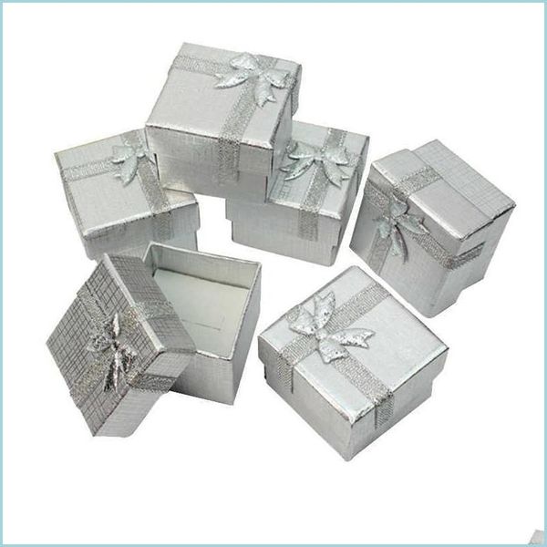 Geschenkverpackung, Schmuck, Geschenkbox, 4 x 4 x 3 cm, Ringboxen, quadratischer Karton, Sier, kleine Ohrringe/Anhänger-Organizer, Display-Verpackung, ganze Heimindustrie Dhpmw