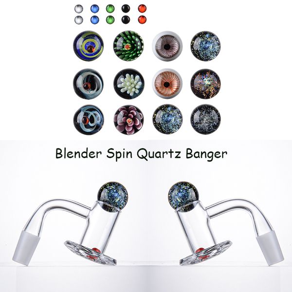 Acessórios para fumantes de quartzo 100% Bangud Spin Spin Borda Clear atacado para cachimbos de óleo DAB DAB PLATES COM GLARM MÁRIL RUBY PEARLS BSQB01