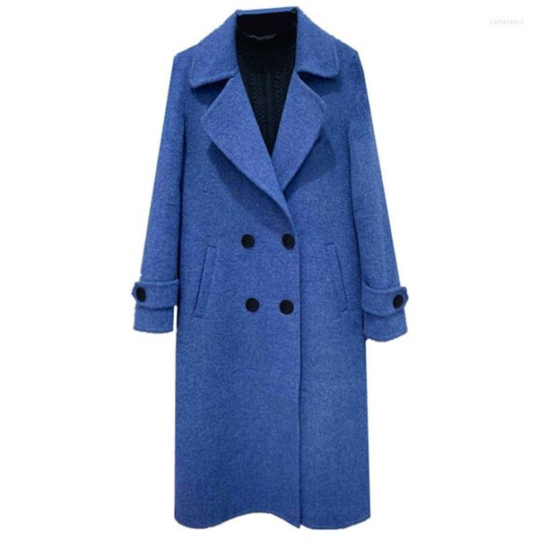 Miscele da donna in lana da donna Taglie forti Cappotto di lana autunno e inverno Donna di media lunghezza 2022 Versione coreana della marea Moda donna