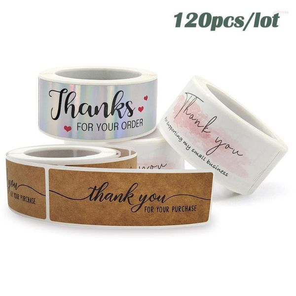 Geschenkpapier 120 Stück „Vielen Dank für Ihre Bestellung“-Aufkleber Kraft/Rosa Etiketten Umschlagversiegelung Kleinunternehmen Dekor Scrapbook-Aufkleber