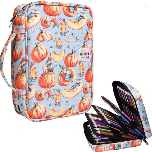 Sacos de cosméticos 160 ou 220 slots Oxford Canvas School Caso de grande capacidade para a aquarela bolsa para suprimentos de arte para presentes para estudantes