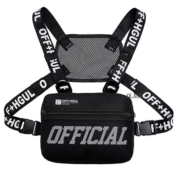 Marsupi Fashion Streetwear Uomo HipHop Chest Bag Tactical Due cinghie Rig Trendy Style Rectangle Utility Pack G122 220901