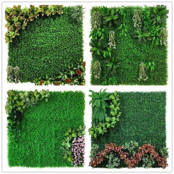 Flores decorativas 40x60cm Crama de planta verde artificial para casa de parede de jardim de casas Paisagismo de plástico para as portas de porta de pano de fundo da imagem