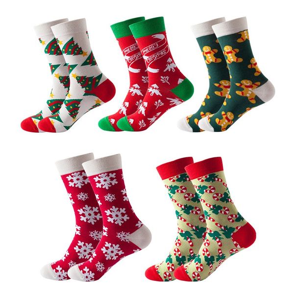 Weihnachtssocken für Damen, ausgefallenes Urlaubs-Design, weich bedruckt, lustig, bunt, festliche Crew-Socken