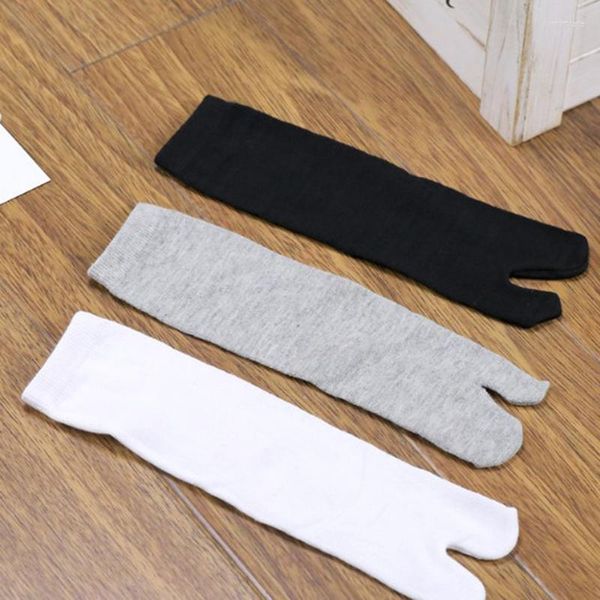 Herrensocken Japanische Männer Frauen Sommer Bambusfaser Zwei Finger Schwarzer Kimono Flip Flop Sandale Split Weiß Tabi Toe