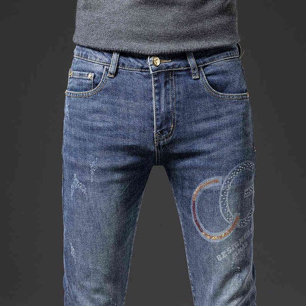 Pantaloni casual con stampa baffi di gatto a tubo dritto slim da uomo autunno inverno da uomo