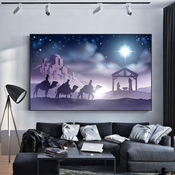 Camelo na pintura a óleo deserta Canvas Art Posters e impressões de Cuadros Decoração de casa Picture para sala de estar para sala de estar