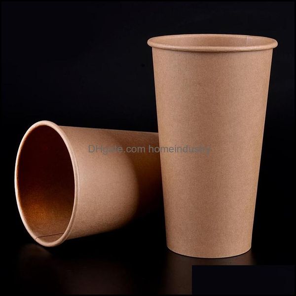 Party Decora￧￣o de papel descart￡vel Copo de caf￩ ECO Amig￡vel 8 on￧as de 16 on￧as de espessura Tea de leite Tea de Natal Drinkware 100pcs/lote dhiq6