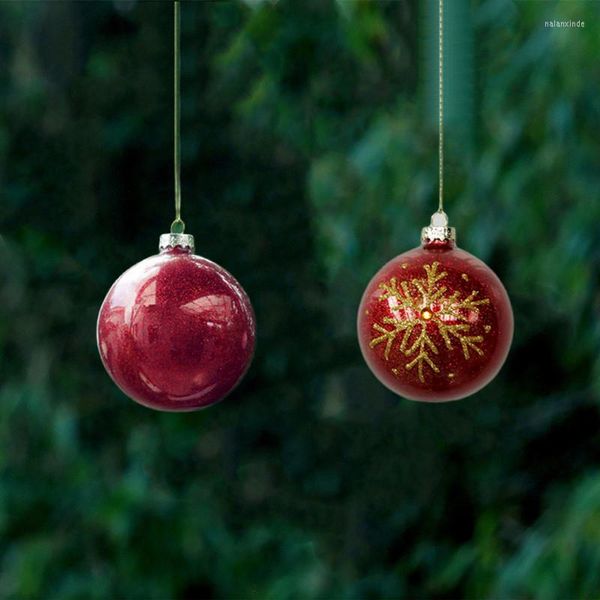 Party Dekoration 12 teile/paket Durchmesser 8 cm Innen Rot Pulver Serie Hängende Glaskugel Weihnachtsbaum Anhänger Festival Schule Hochzeit prop