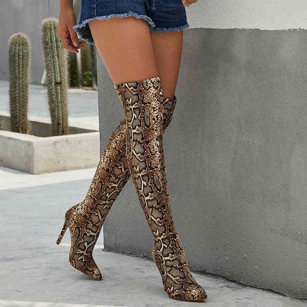 Stiefel New High Heel Overknee Snake Sharp Sexy Fashion Nightclub Big Size 35-42 220901