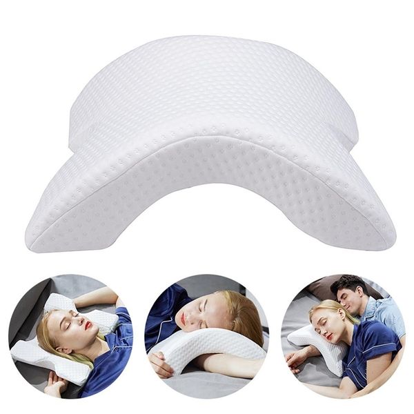 Yastık kavisli çiftler için servikal bellek köpüğü uyku boynu desteği cüzdanı içi boş tasarım ortopedik vücut el 220901
