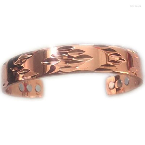 Pulseira magnética Bracelete de ouro rosa para femme e homens Cura de cobre Bioterapia Artrite Alívio da dor em jóias 2022