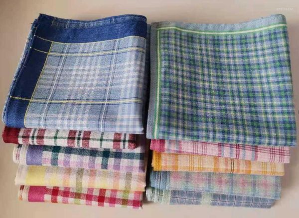 Fliegen Sale Classic Check Männer Frauen Jacquard Taschentücher Einstecktuch Sortierte Farbe Baumwollhandtuch