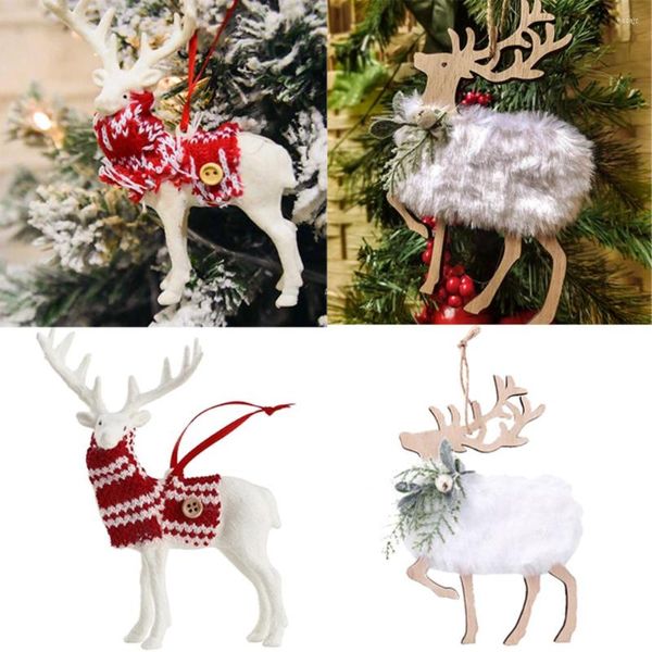 Decorações de Natal Árvore Elk Raindeer Decoração em casa festa branca veado pendente casamento ornamento crianças presentes de natal decoração