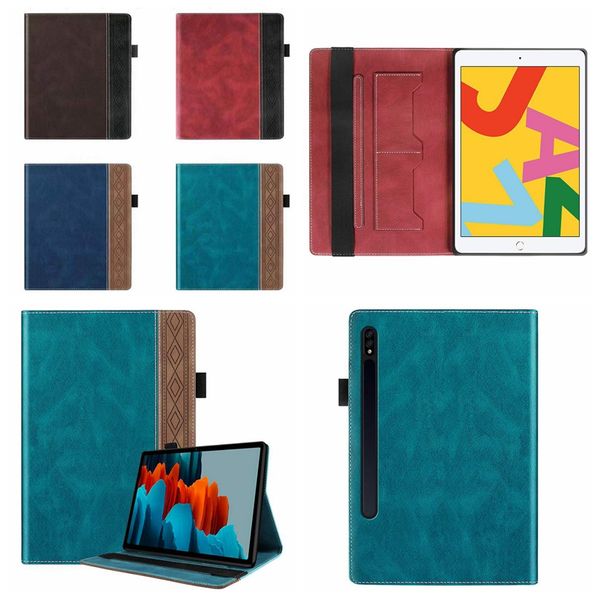 Custodie in pelle per affari per Ipad Mini 5 4 3 2 1 Mini5 Fashion Hybrid Hit Color Fashion Cover ID Card Slot Supporto antiurto Tablet PU Bag Book Wallet Pouch