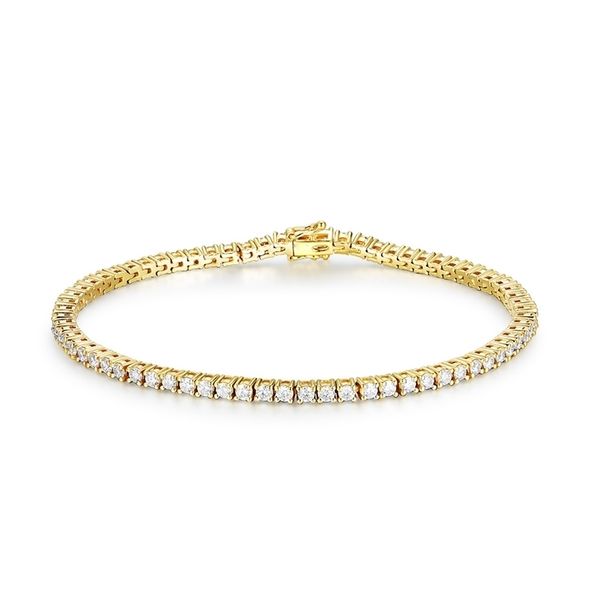 Armreif Kuololit Massives 18K 14K Gold Tennisarmband für Damen D VVS1Round 925 Sterling Silber Luxus Verlobung 220831